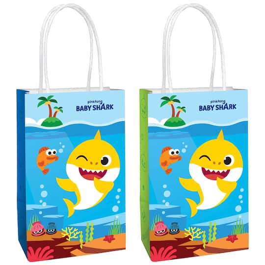 8.5&#x22; Baby Shark Paper Kraft Bags